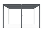 TOUGHOUT Manual Louvre Roof Aluminium Pergola 4m x 3m - Charcoal Grey